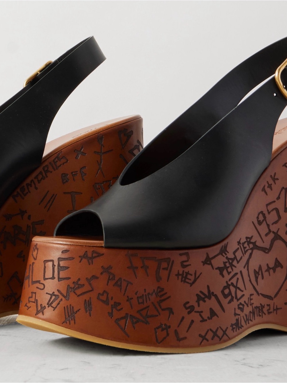Chloé Maxime Slingback Platform Sandals 38